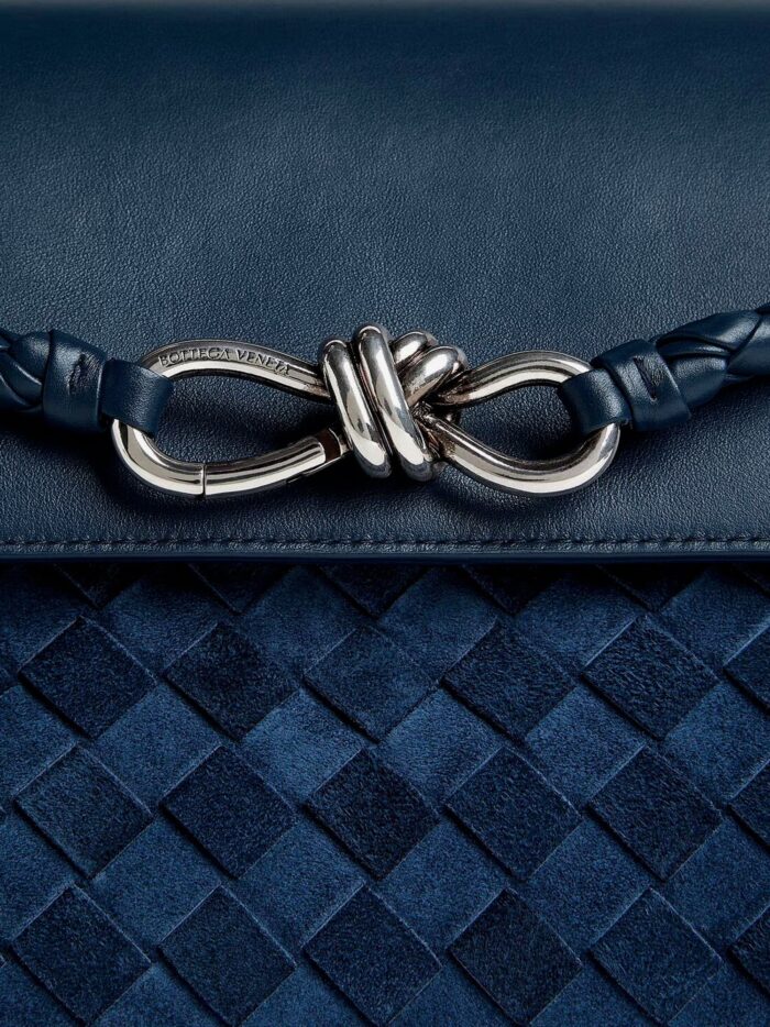 Bottega Veneta Andiamo Messenger Suede Crossbody Bag With Intrecciato Motif