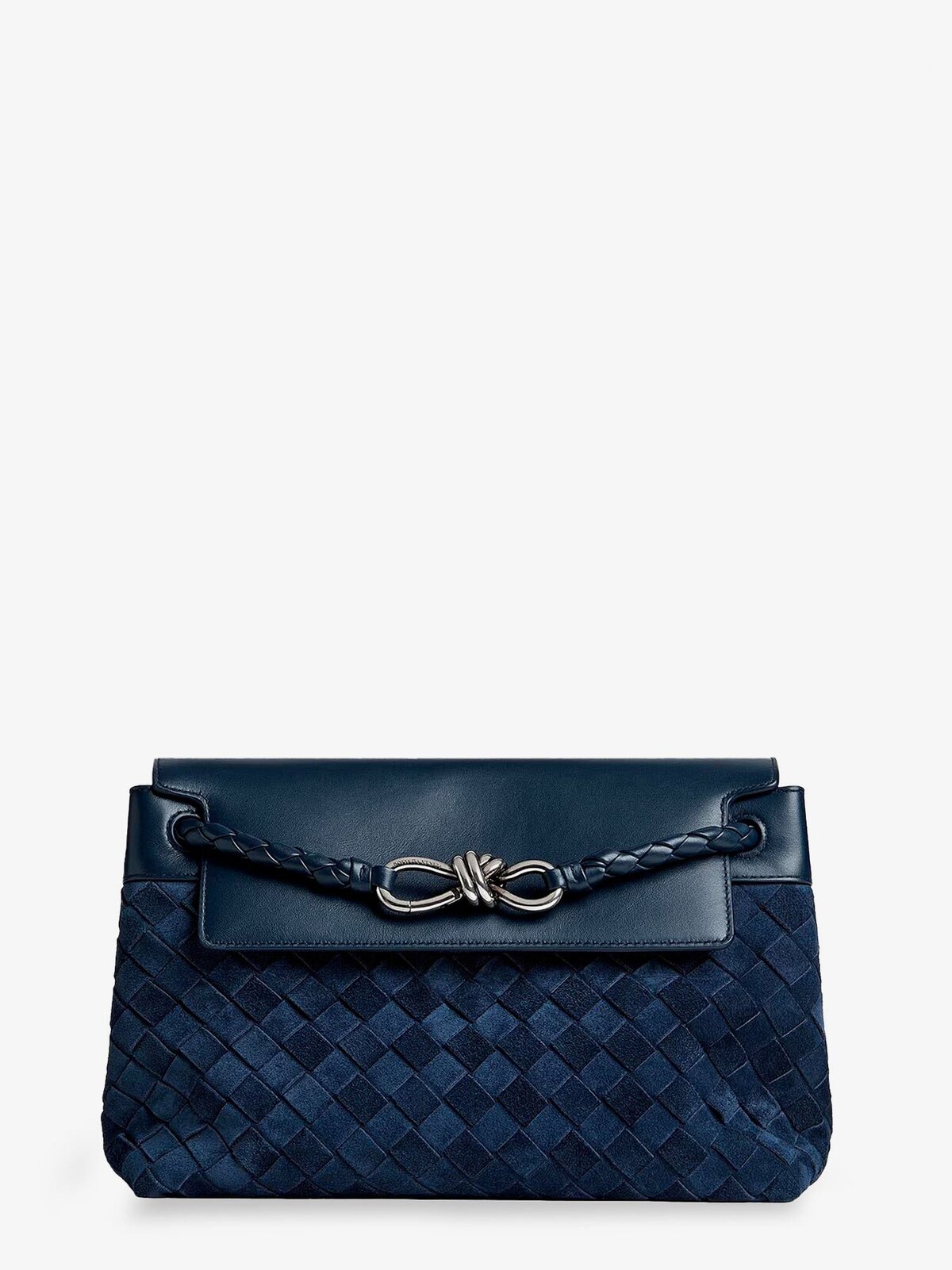 Bottega Veneta Andiamo Messenger Suede Crossbody Bag With Intrecciato Motif