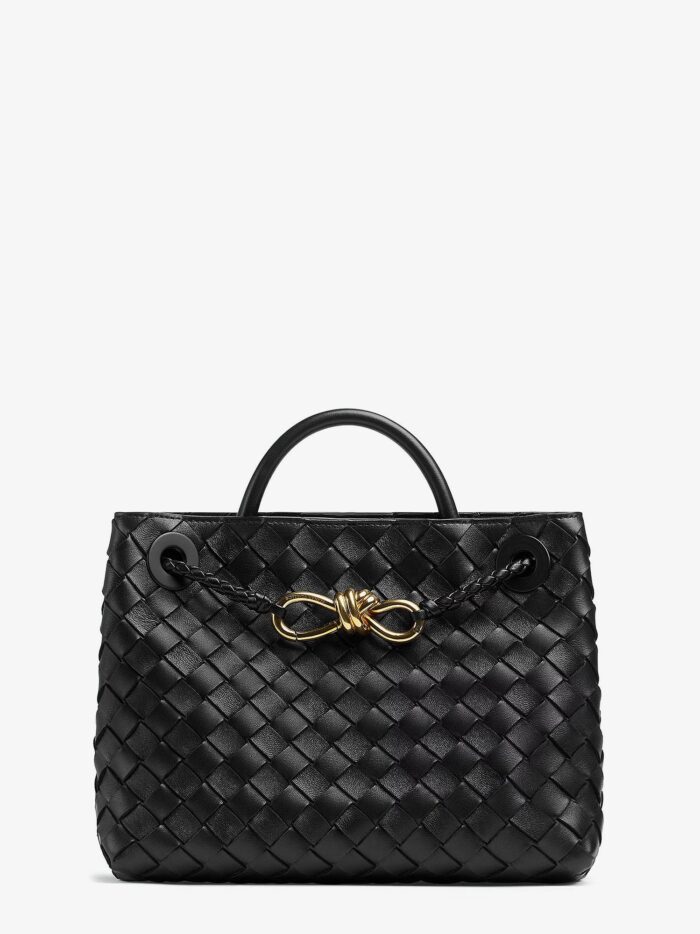 Bottega Veneta Andiamo Small Leather Shoulder Bag With Intrecciato Motif