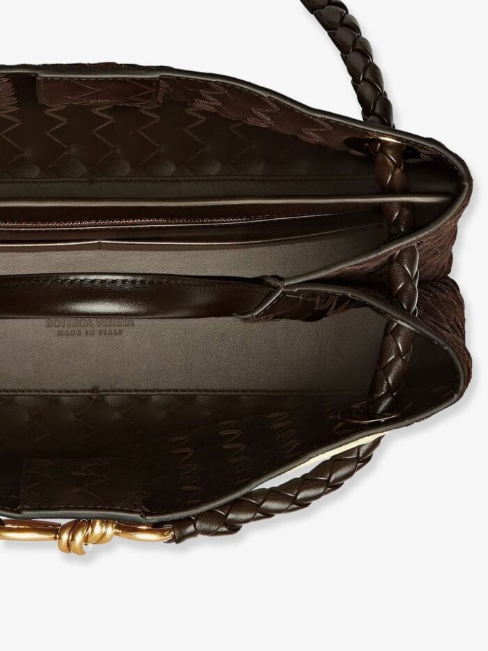 Bottega Veneta Andiamo Suede Shoulder Bag With Knot Detail