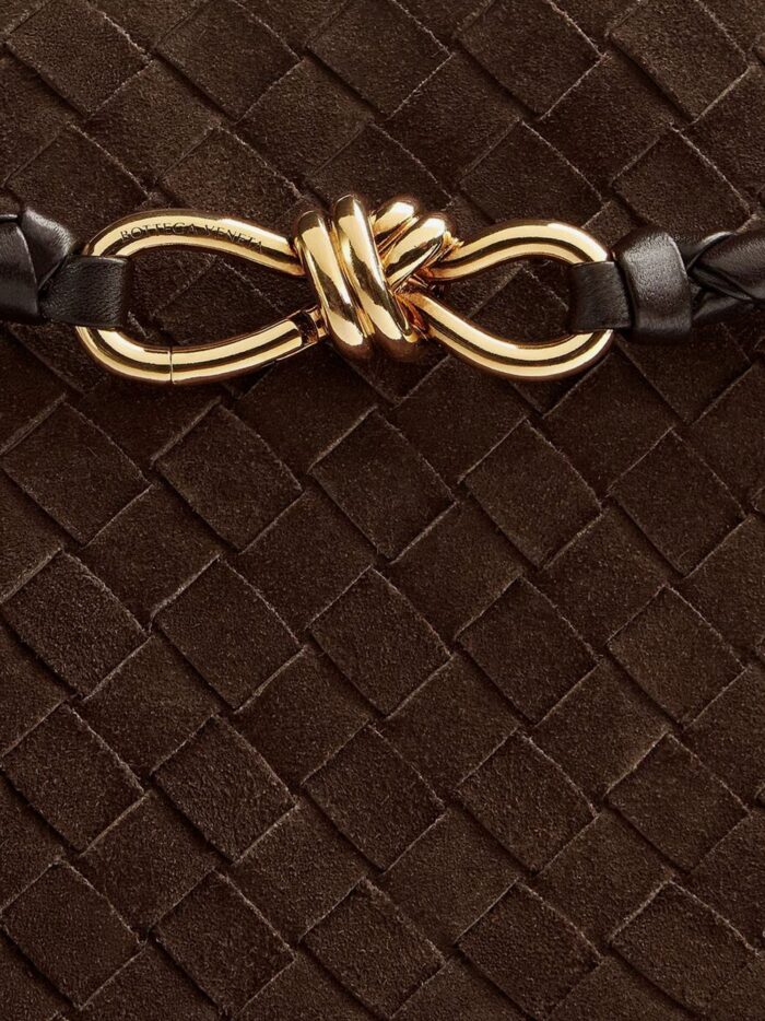 Bottega Veneta Andiamo Suede Shoulder Bag With Knot Detail