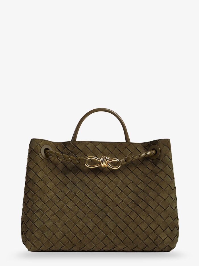 Bottega Veneta Andiamo Suede Shoulder Bag With Knot Detail