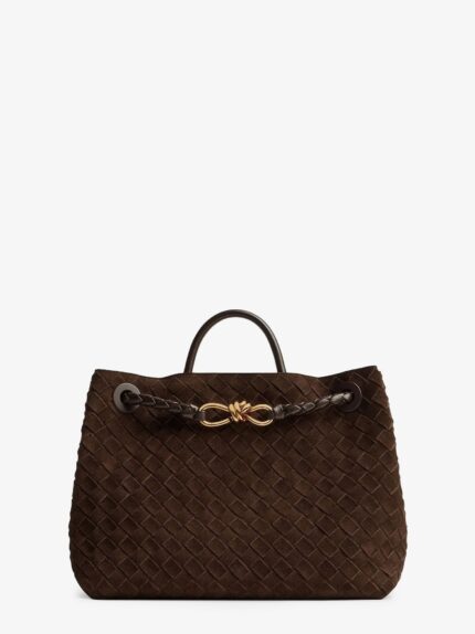 Bottega Veneta Andiamo Suede Shoulder Bag With Knot Detail