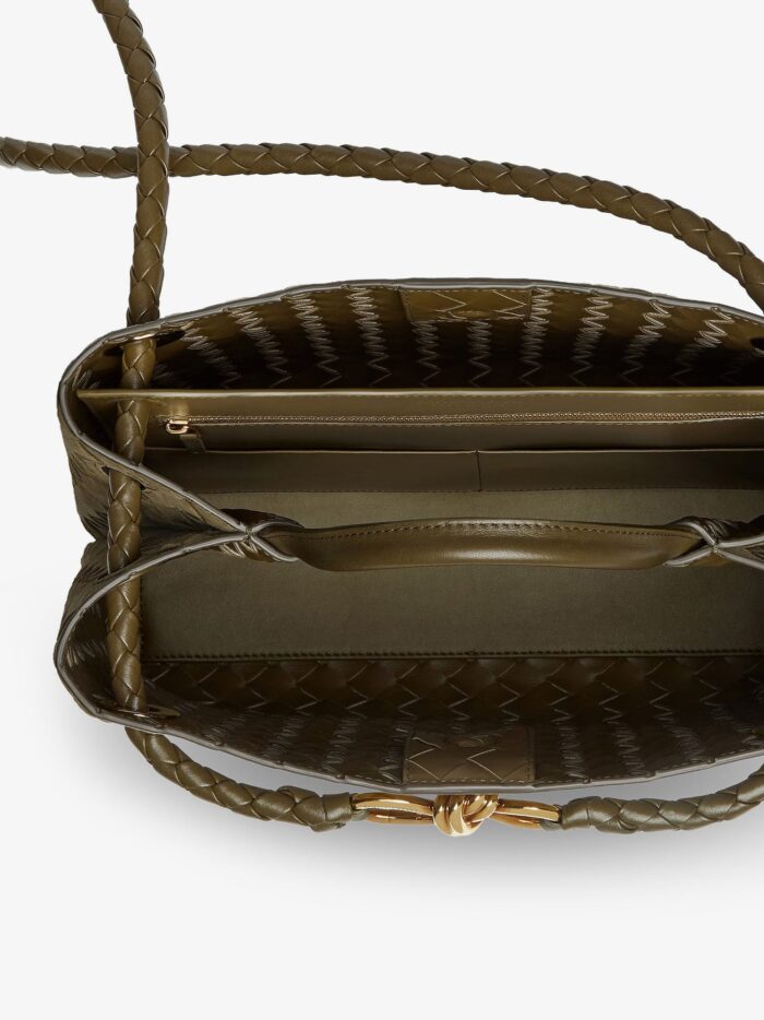 Bottega Veneta Andiamo Suede Shoulder Bag With Knot Detail