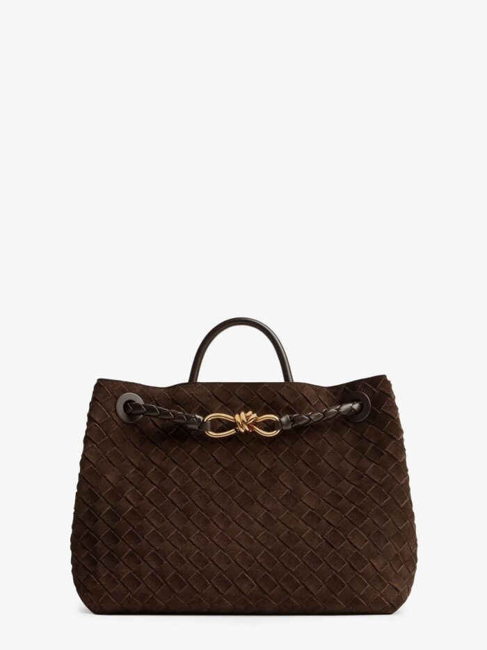 Bottega Veneta Andiamo Suede Shoulder Bag With Knot Detail