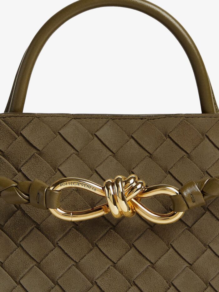 Bottega Veneta Andiamo Suede Shoulder Bag With Knot Detail