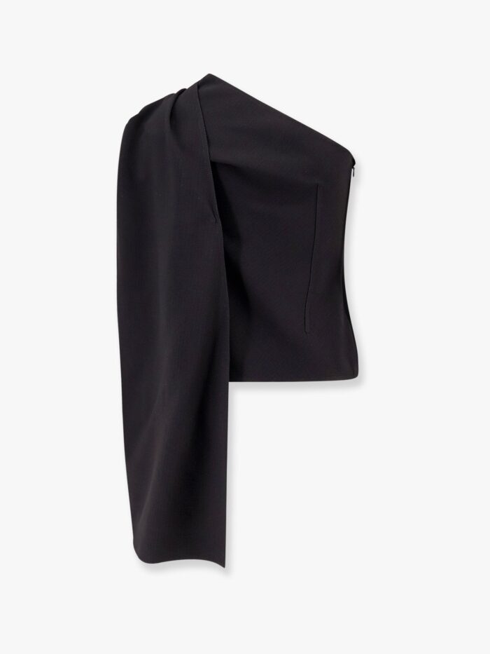 Bottega Veneta Asymmetric Viscose And Wool Crêpe Top