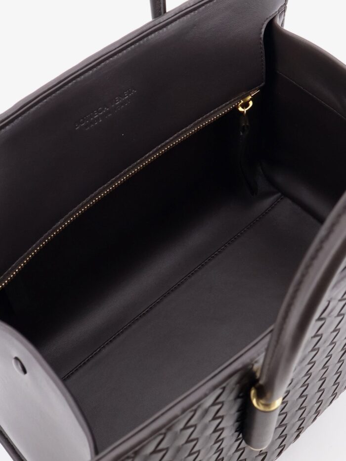 Bottega Veneta Barbara Leather Handbag With Intrecciato Motif