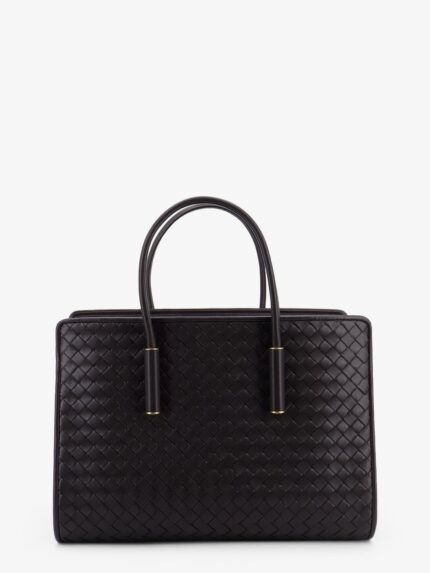 Bottega Veneta Barbara Leather Handbag With Intrecciato Motif