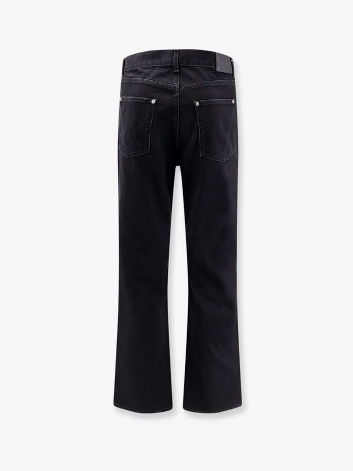 Bottega Veneta Black Denim Trousers With Back Leather Patch