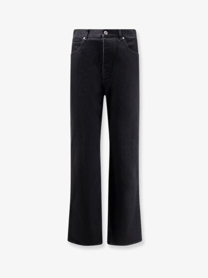 Bottega Veneta Black Denim Trousers With Back Leather Patch