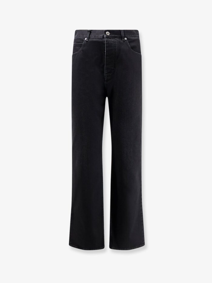 Bottega Veneta Black Denim Trousers With Back Leather Patch