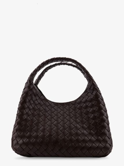 Bottega Veneta Campana Leather Shoulder Bag With Intrecciato Motif