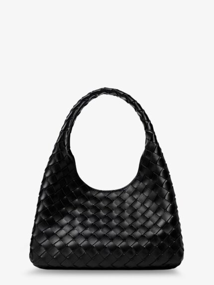 Bottega Veneta Campana Leather Shoulder Bag With Intrecciato Motif