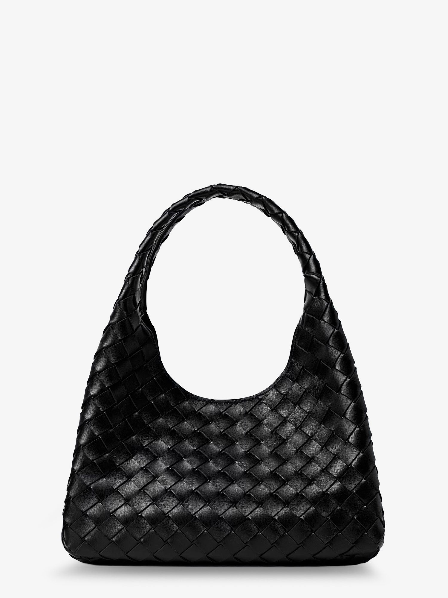 Bottega Veneta Campana Leather Shoulder Bag With Intrecciato Motif