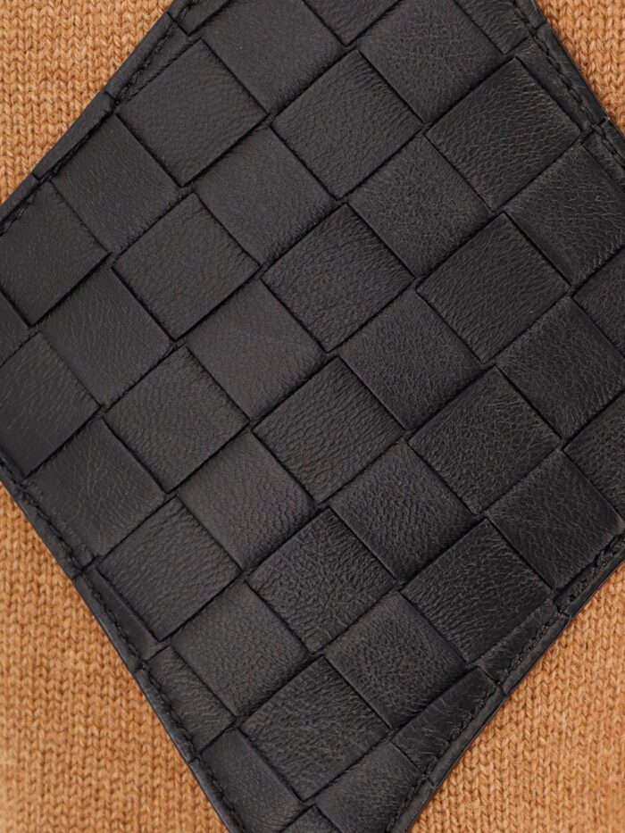 Bottega Veneta Cashmere Cardigan With Intrecciato Iconic Motif Leather  Details