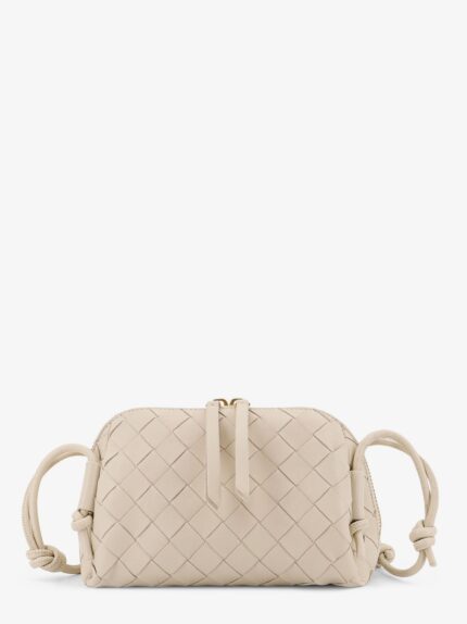 Bottega Veneta Concert Pouch Leather Crossbody Bag With Intrecciato Motif