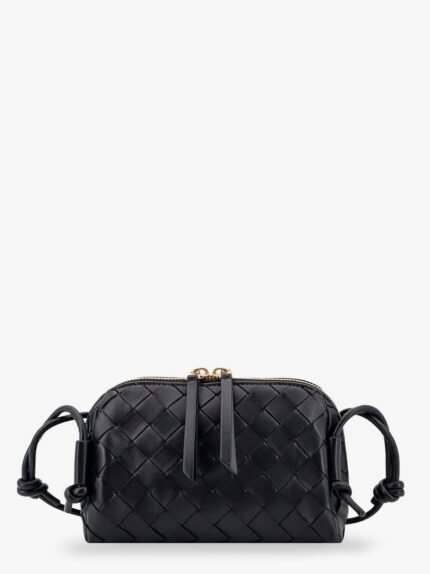 Bottega Veneta Concert Pouch Leather Shoulder Bag With Intrecciato Motif