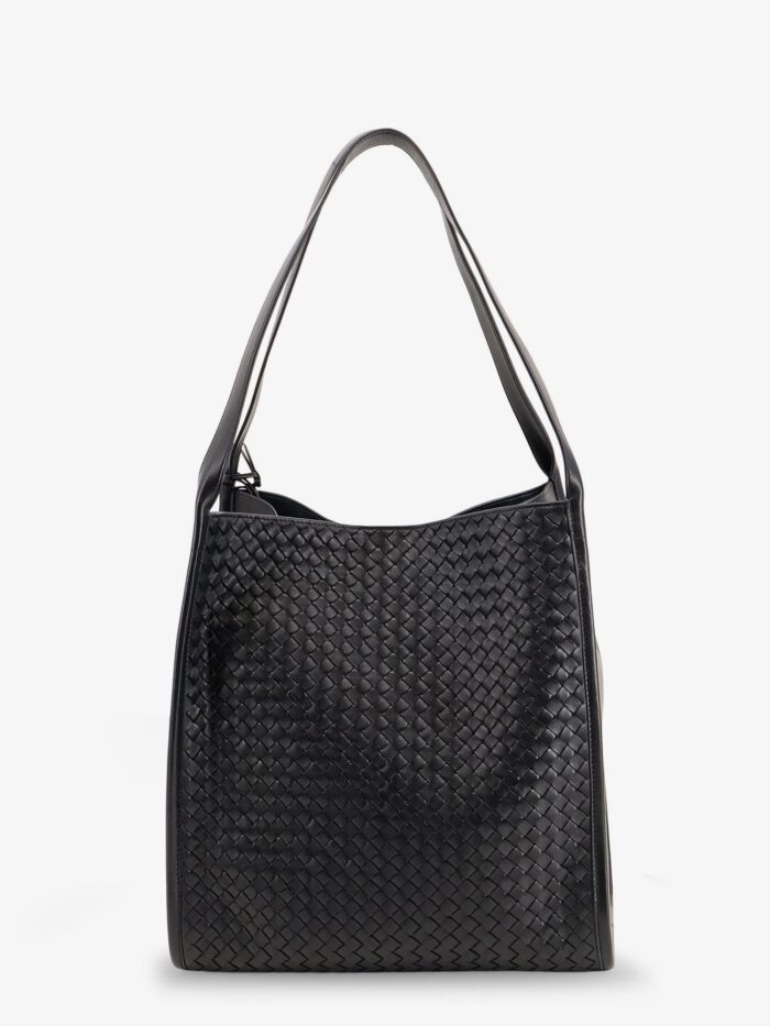 Bottega Veneta Corriere Leather Shoulder Bag With Intrecciato Pattern