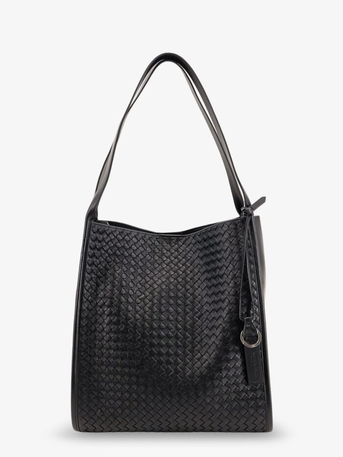 Bottega Veneta Corriere Leather Shoulder Bag With Intrecciato Pattern