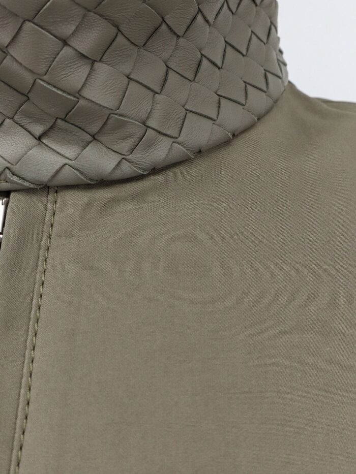 Bottega Veneta Cotton Jacket With Intrecciato Leather Detail