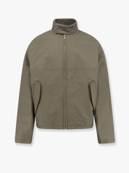 Bottega Veneta Cotton Jacket With Intrecciato Leather Detail