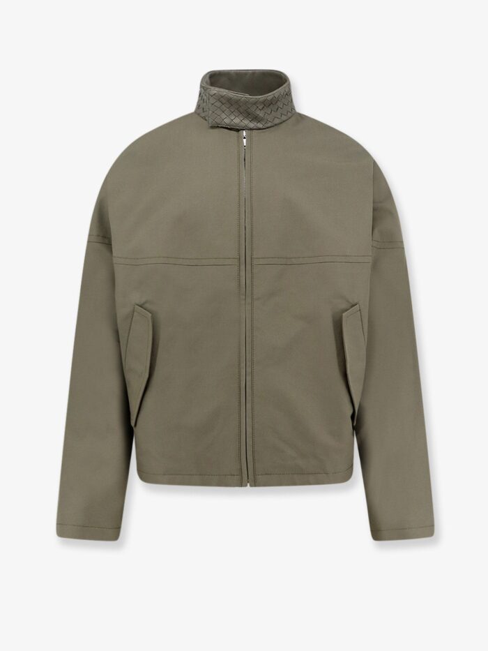 Bottega Veneta Cotton Jacket With Intrecciato Leather Detail
