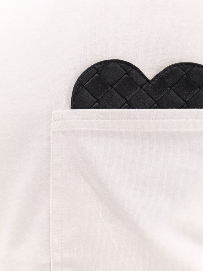 Bottega Veneta Cotton T-shirt With Intrecciato Leather Detail