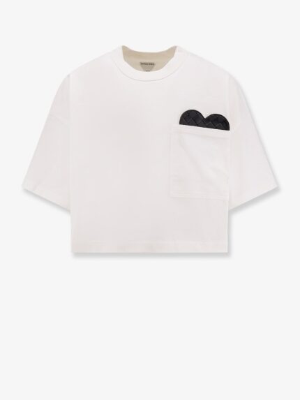 Bottega Veneta Cotton T-shirt With Intrecciato Leather Detail
