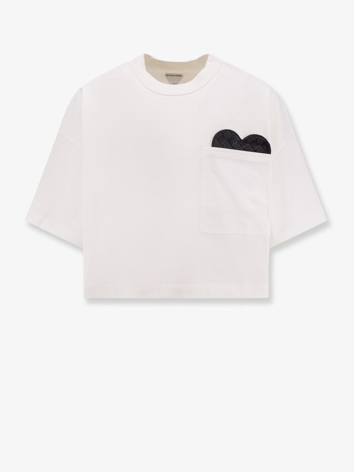 Bottega Veneta Cotton T-shirt With Intrecciato Leather Detail