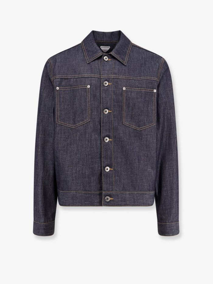 Bottega Veneta Denim Jacket With Iconic Intrecciato Patch