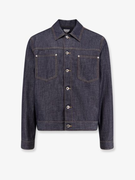 Bottega Veneta Denim Jacket With Iconic Intrecciato Patch