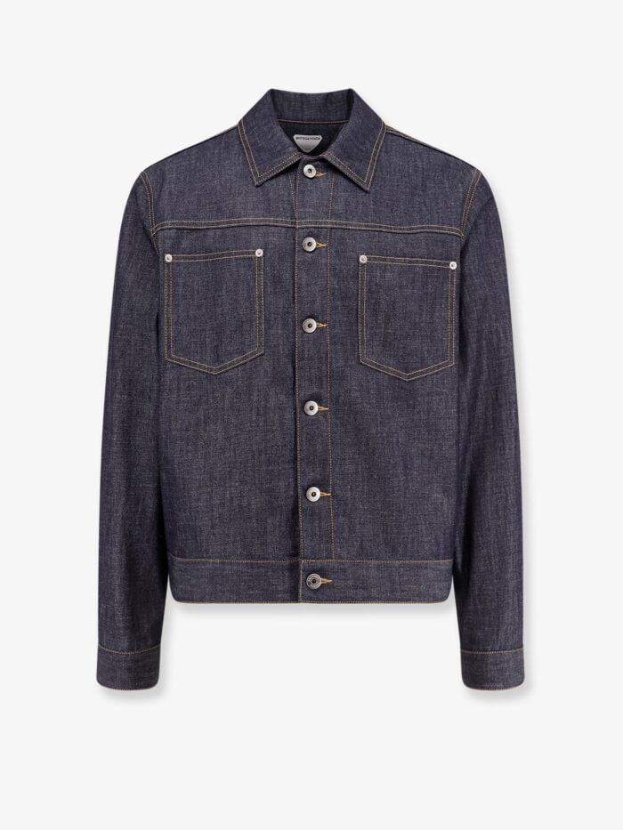 Bottega Veneta Denim Jacket With Iconic Intrecciato Patch