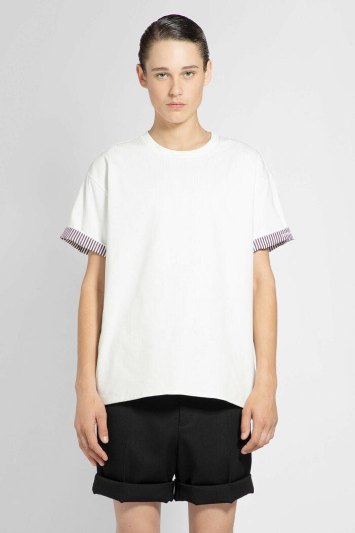 BOTTEGA VENETA Double Layer Striped Cotton T-shirt