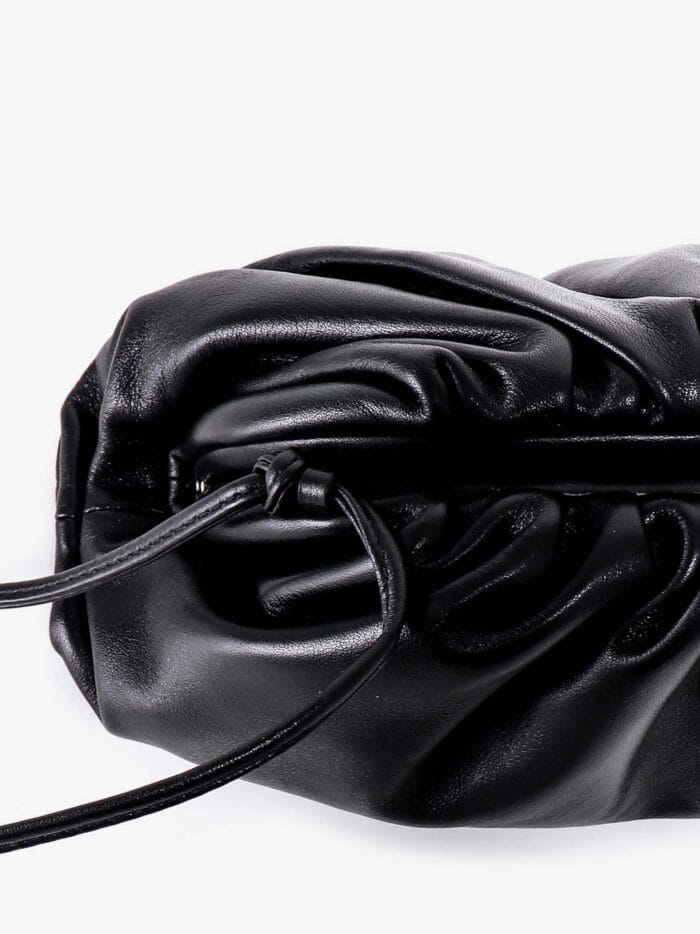 Bottega Veneta Gathered Top Mini Pouch  With Leather Shoulder Strap