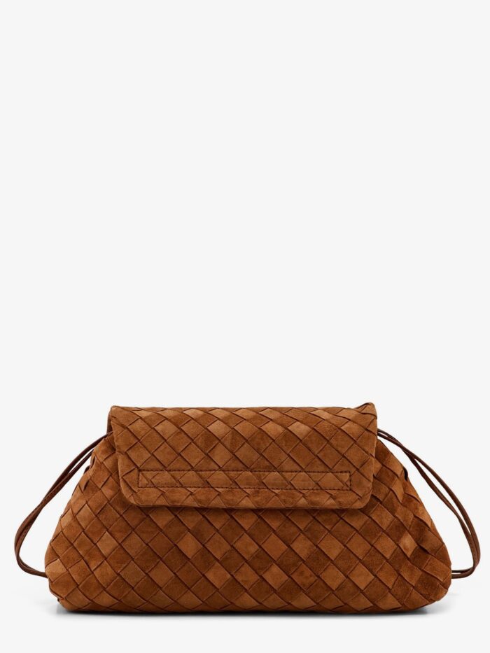 Bottega Veneta Giorno Suede Shoulder Bag With Intrecciato Motif