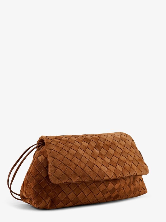 Bottega Veneta Giorno Suede Shoulder Bag With Intrecciato Motif
