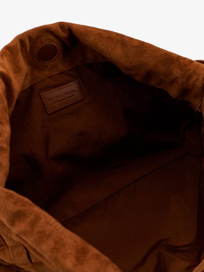 Bottega Veneta Giorno Suede Shoulder Bag With Intrecciato Motif