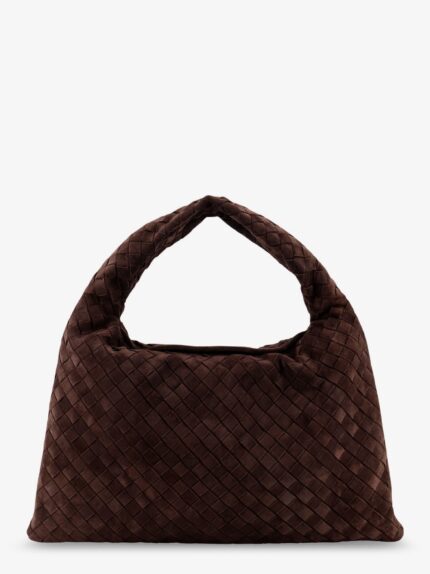 Bottega Veneta Hop Intrecciato Suede Shoulder Bag