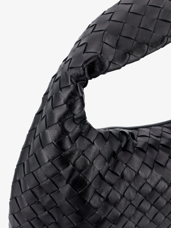 Bottega Veneta Hop Leather Shoulder Bag With Intrecciato Motif