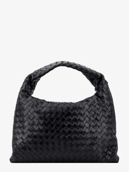 Bottega Veneta Hop Leather Shoulder Bag With Intrecciato Motif