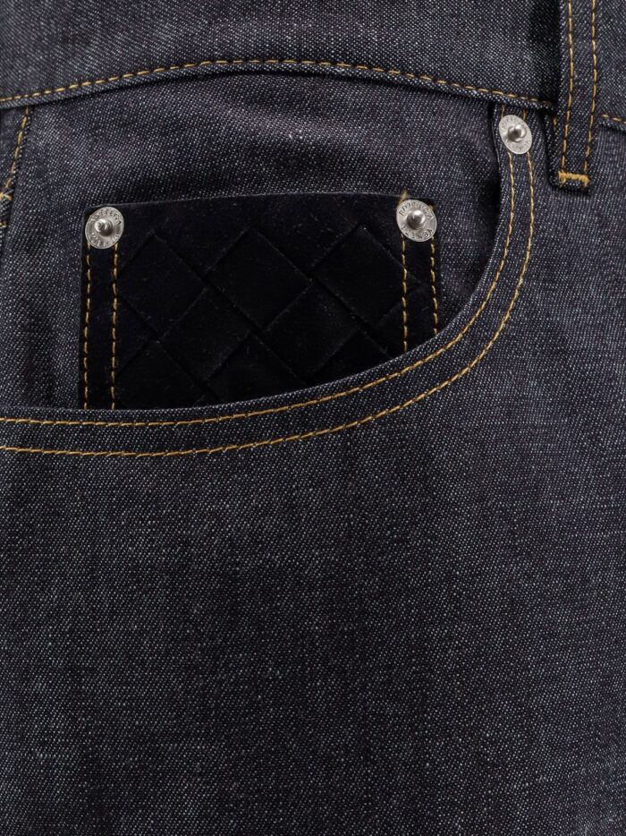 Bottega Veneta Indigo Wide Leg Jeans With Turn Ups