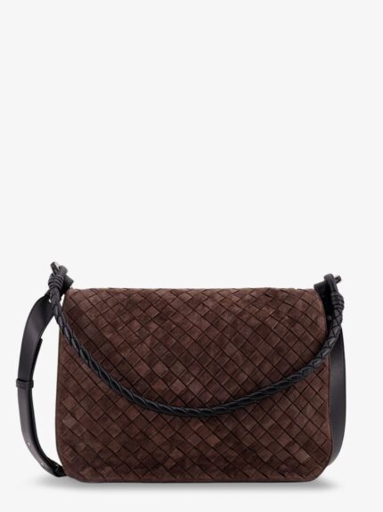 Bottega Veneta Intrecciato Suede Shoulder Bag