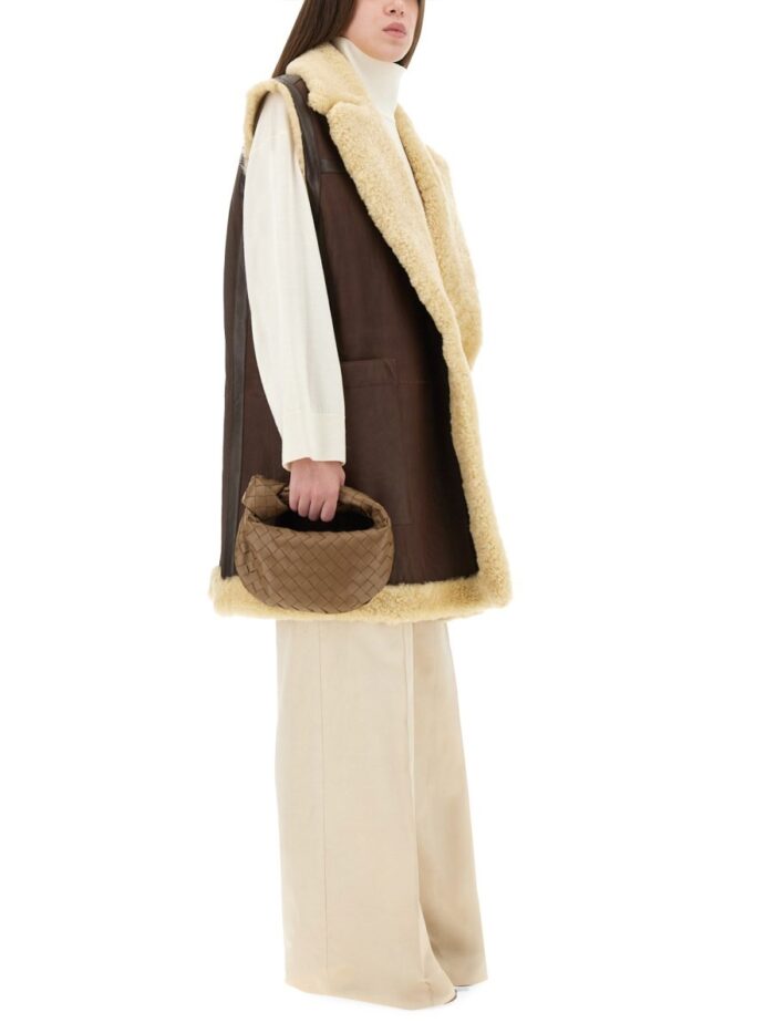 bottega veneta leather and shearling vest Bottega Veneta LEATHER AND SHEARLING VEST