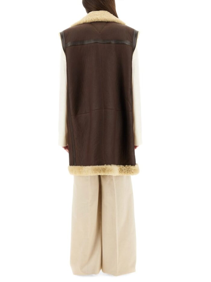 bottega veneta leather and shearling vest Bottega Veneta LEATHER AND SHEARLING VEST