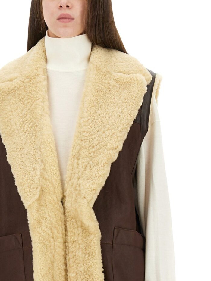 bottega veneta leather and shearling vest Bottega Veneta LEATHER AND SHEARLING VEST