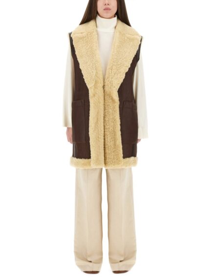 Bottega Veneta LEATHER AND SHEARLING VEST