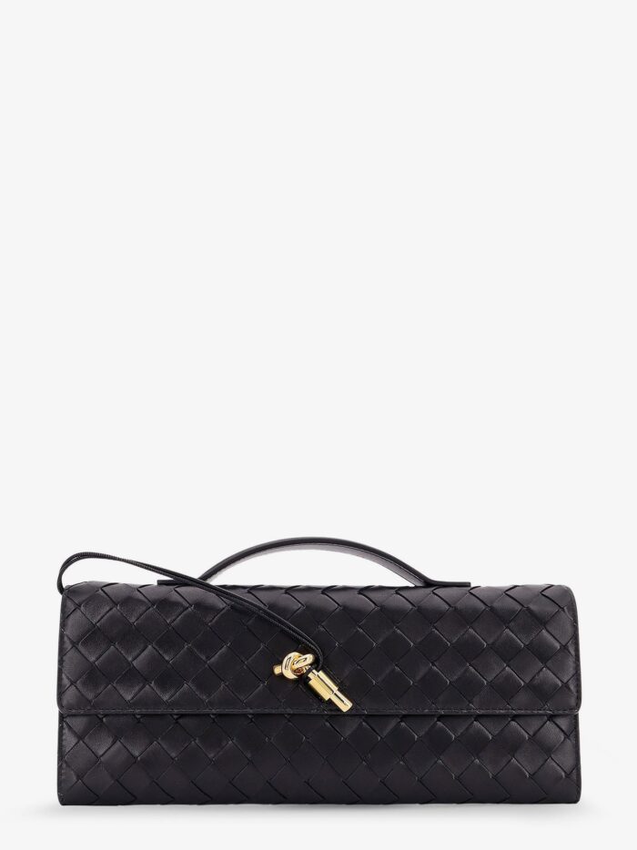 Bottega Veneta Leather Andiamo Clutch With Intrecciato Motif