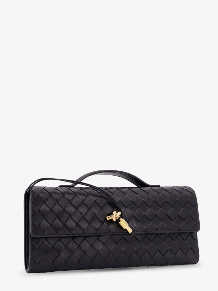 Bottega Veneta Leather Andiamo Clutch With Intrecciato Motif