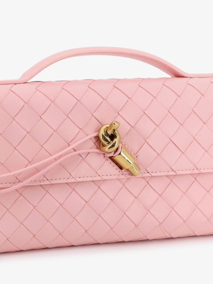Bottega Veneta Leather Andiamo Clutch With Intrecciato Motif